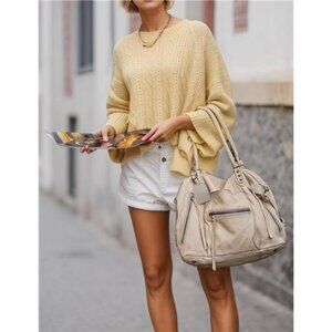 Women's Large Tote Bag, Handbags with Strap Apricot